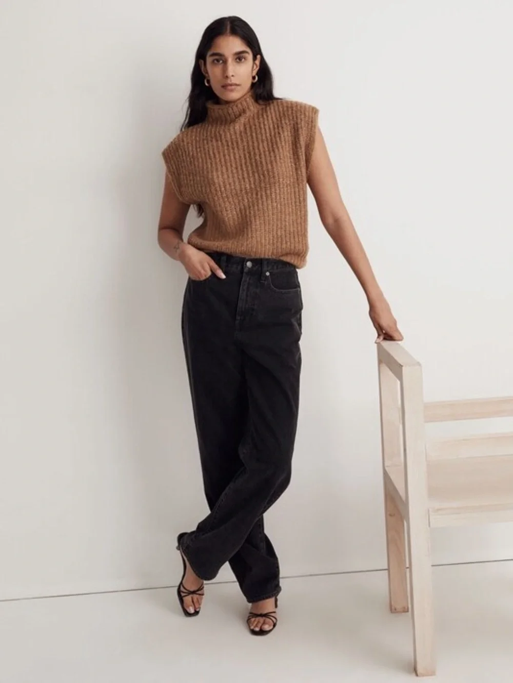 Madewell Stimpson Brown Wool Blend Sweater Vest Size XS